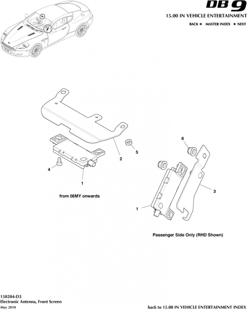 Part Diagram for Aston Martin 6G33-18C987-DA