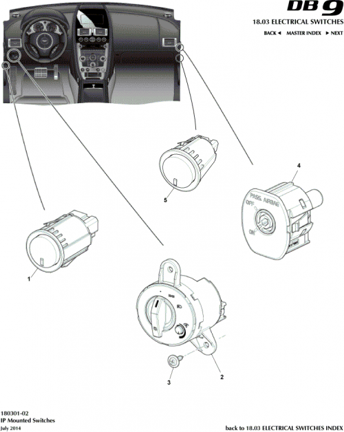 Part Diagram for Aston Martin 8D33-14B696-BA