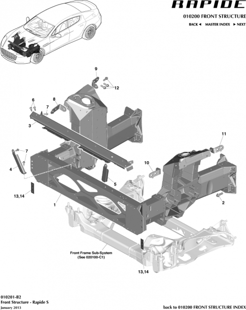 Part Diagram for Aston Martin DD43-V17750-AA