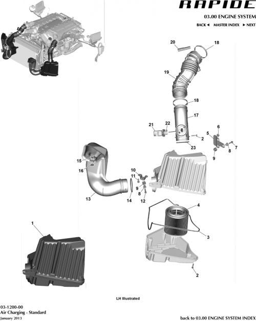 Part Diagram for Aston Martin ED23-12B612-AA