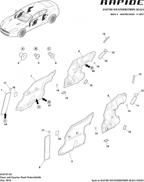 Part Diagram for Aston Martin AD43-F27458-BA