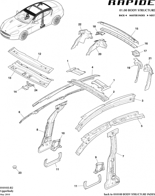 Part Diagram for Aston Martin GOAD43-F513A31-AF
