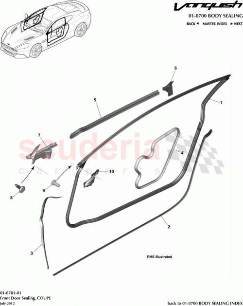 Part Diagram for Aston Martin CD33-F20557-AB