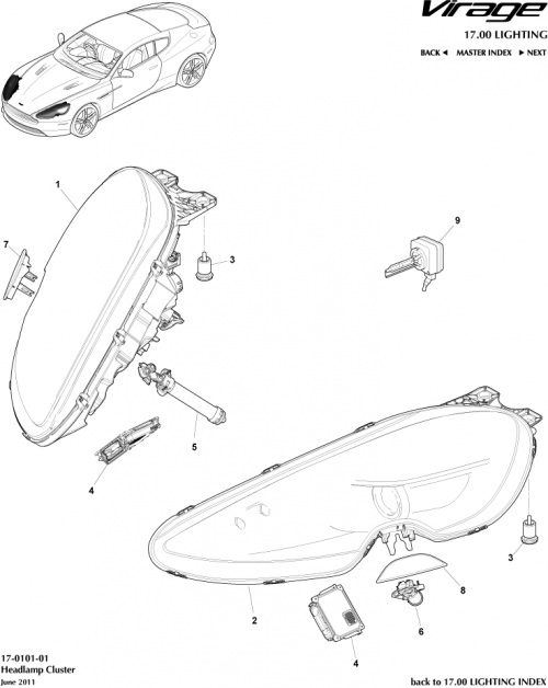 Part Diagram for Aston Martin AD43-13W029-AD