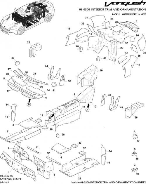 Part Diagram for Aston Martin DD33-11446-AD