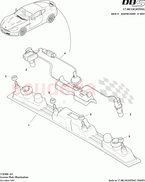 Part Diagram for Aston Martin 8D33-N43400-AA
