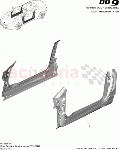 Part Diagram for Aston Martin DG43-L20412-AA