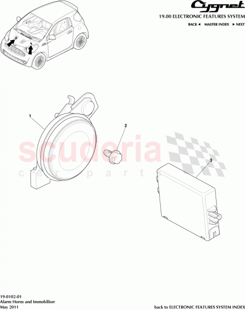 Part Diagram for Aston Martin 89784-74010