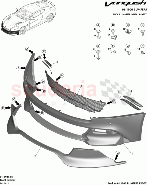 Part Diagram for Aston Martin CD33-17B968-BA