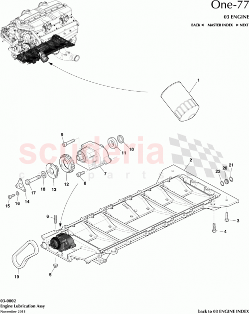 Part Diagram for Aston Martin 705358