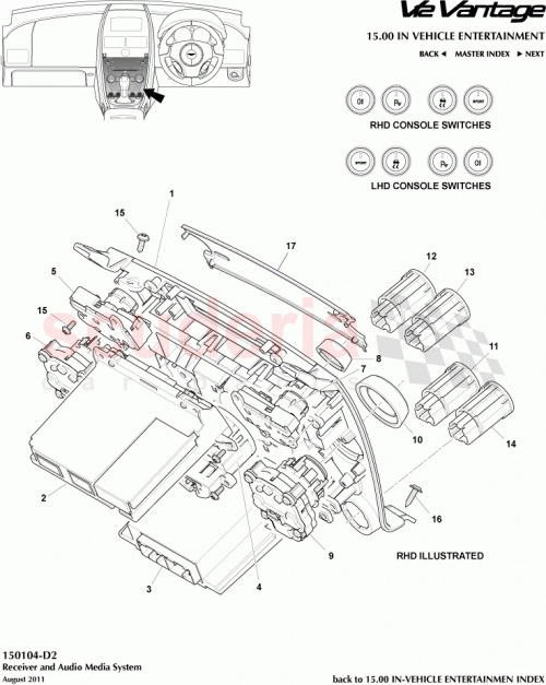 Part Diagram for Aston Martin CG33-18C815-BE