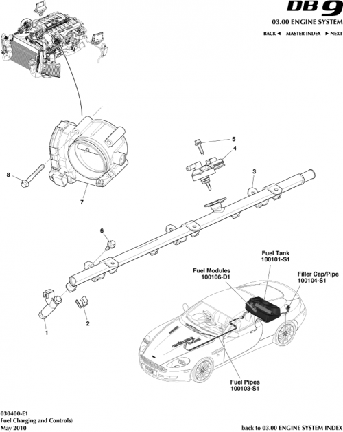 Part Diagram for Aston Martin 702845