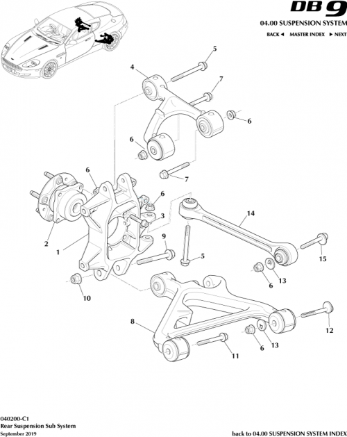 Part Diagram for Aston Martin 4G43-26-10023