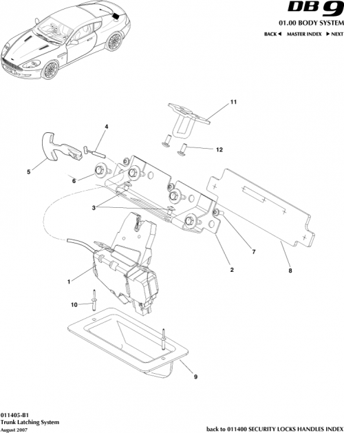 Part Diagram for Aston Martin 4G43-67-10813