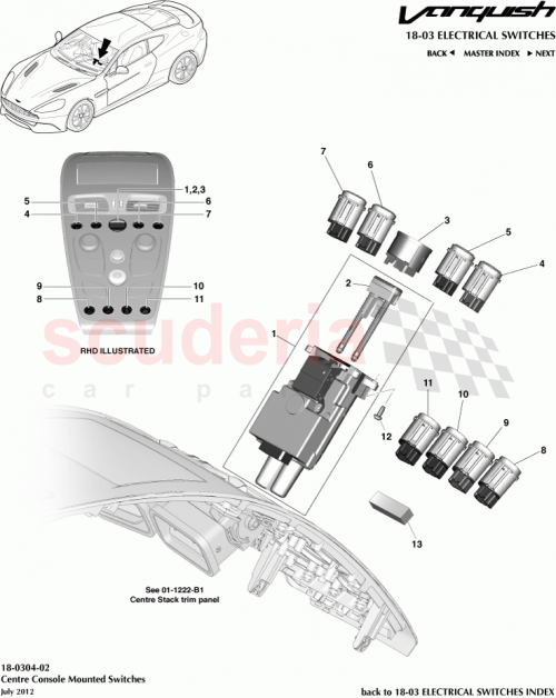 Part Diagram for Aston Martin DD33-7J177-DD