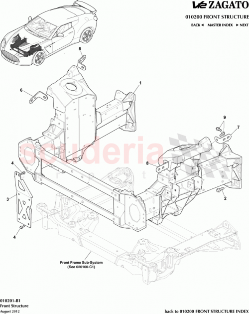 Part Diagram for Aston Martin DG43-130A33-AA