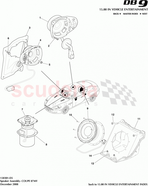 Part Diagram for Aston Martin 4G43-18808-EC