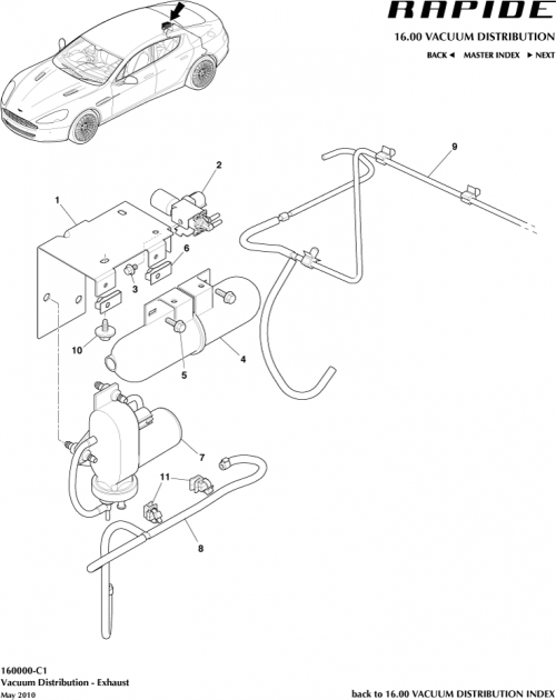 Part Diagram for Aston Martin KD43-2C529-AA