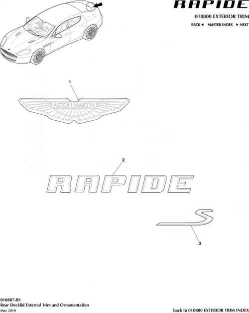 Part Diagram for Aston Martin DD43-43549-AA