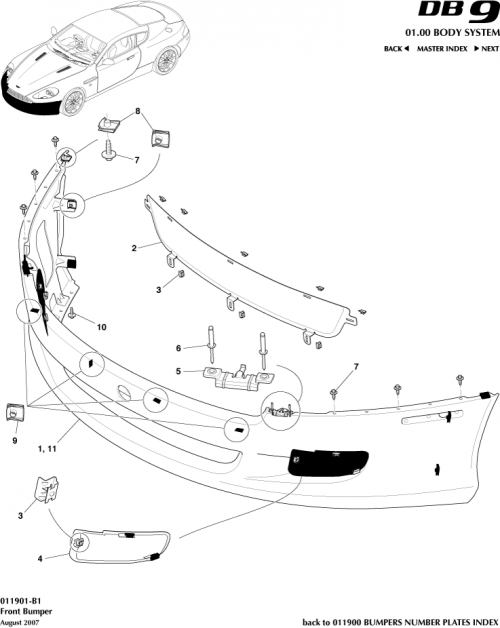 Part Diagram for Aston Martin 4G43-10628-AA