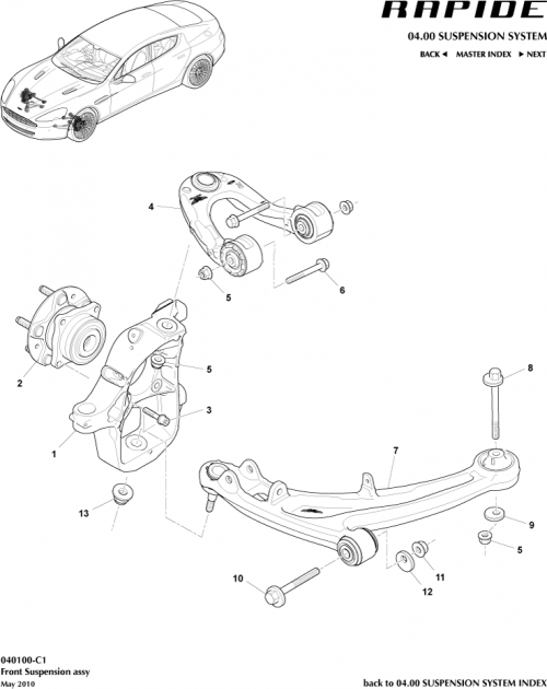 Part Diagram for Aston Martin FD43-3K185-AA