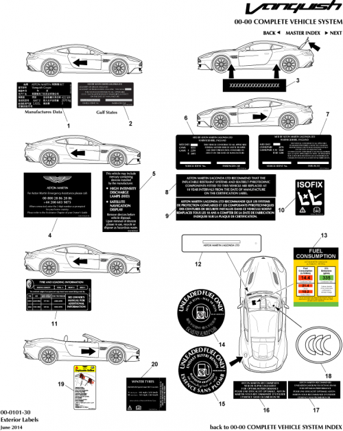 Part Diagram for Aston Martin HD33-975411-CA