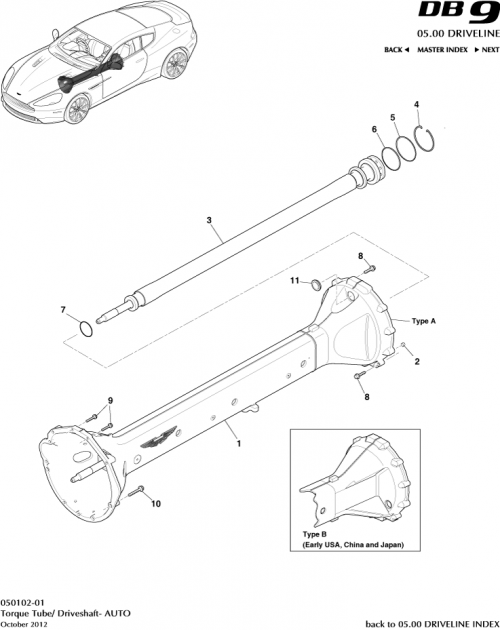 Part Diagram for Aston Martin 704576