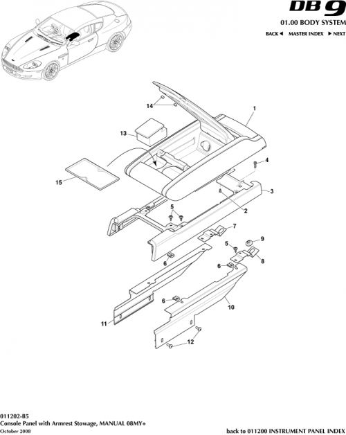 Part Diagram for Aston Martin 701194