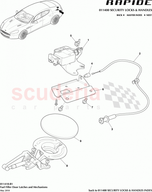 Part Diagram for Aston Martin 6G33-28614-AB