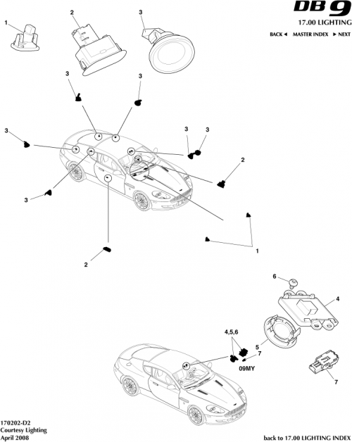 Part Diagram for Aston Martin 9G43-13776-BA