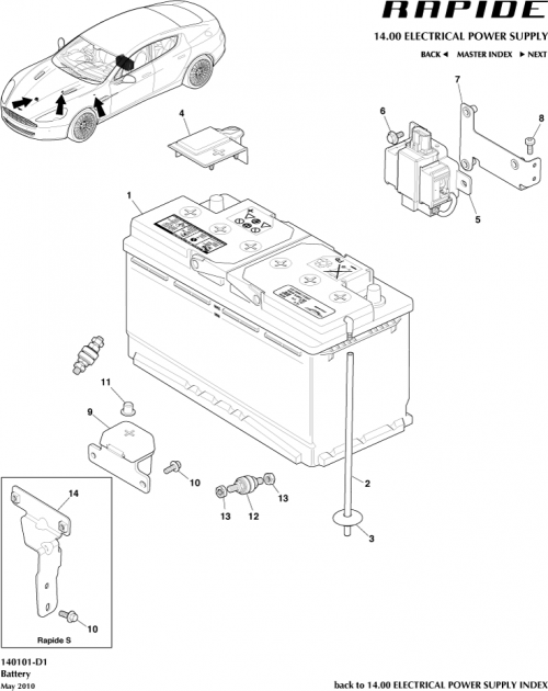 Part Diagram for Aston Martin DD43-372635-AA