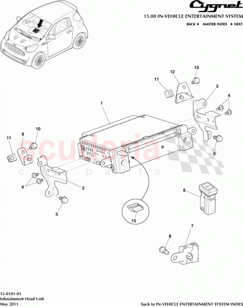 Part Diagram for Aston Martin 86211-74010
