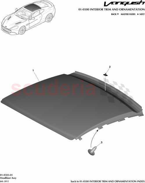 Part Diagram for Aston Martin DD33-51916-BDW