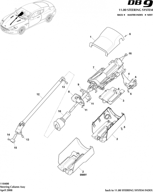 Part Diagram for Aston Martin 703138
