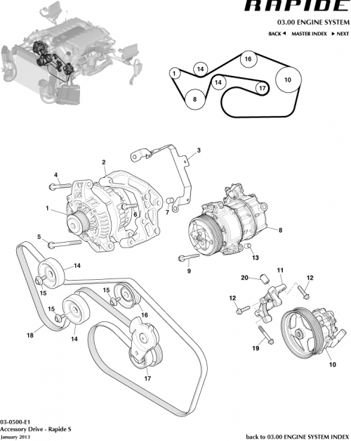 Part Diagram for Aston Martin HD23-19D629-AA