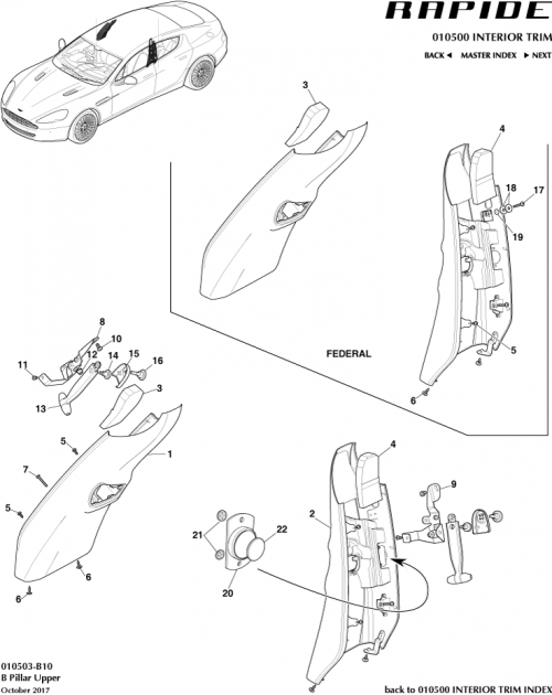 Part Diagram for Aston Martin KD43-24396-AAW