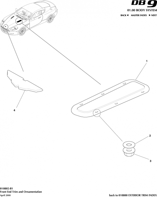 Part Diagram for Aston Martin BG43-16C692-AA