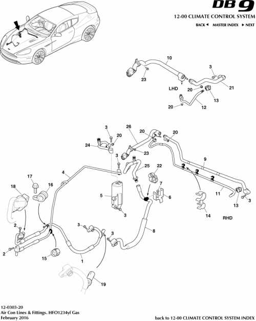 Part Diagram for Aston Martin HG43-19D603-AA