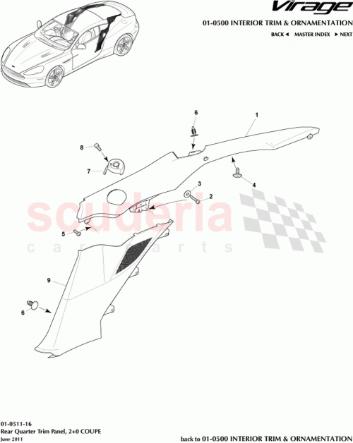 Part Diagram for Aston Martin 9D3331012ACW