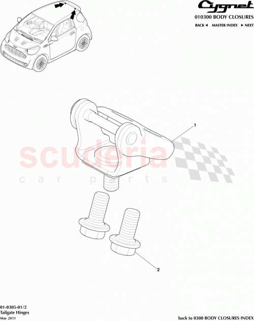 Part Diagram for Aston Martin 68801-74030