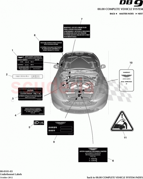 Part Diagram for Aston Martin CG43-973615-BA