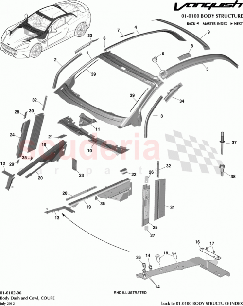 Part Diagram for Aston Martin DD43-16184-AC