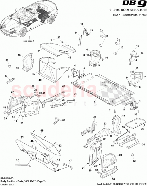Part Diagram for Aston Martin W505534-S309