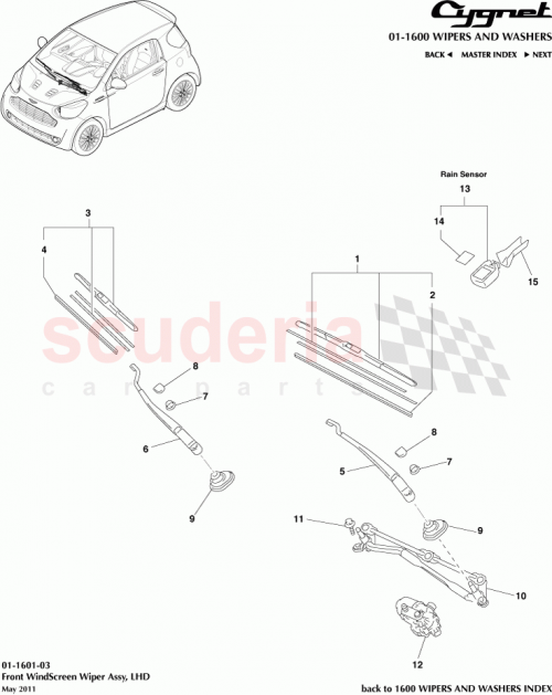Part Diagram for Aston Martin 85221-74020
