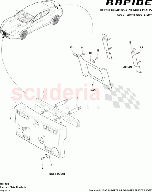 Part Diagram for Aston Martin 6G33-16E146-DC