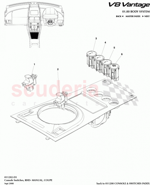 Part Diagram for Aston Martin 6G33-14B268-BA