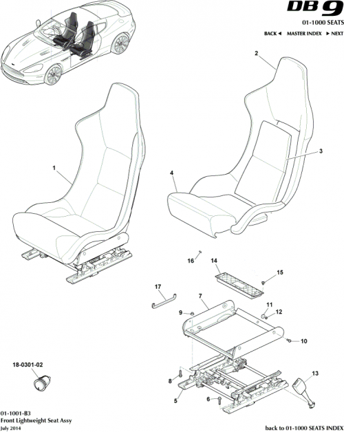 Part Diagram for Aston Martin 701620