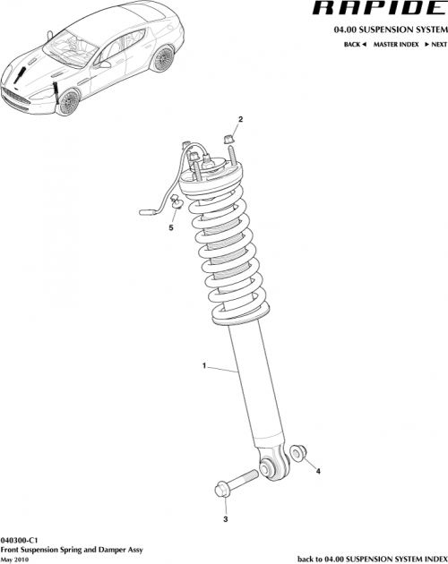 Part Diagram for Aston Martin DD43-18B036-AA