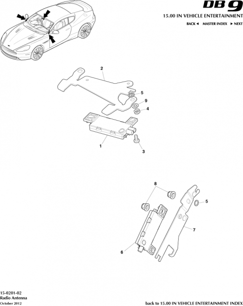 Part Diagram for Aston Martin 6G33-18C987-DD