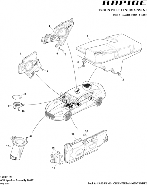 Part Diagram for Aston Martin GD43-6696X-BA